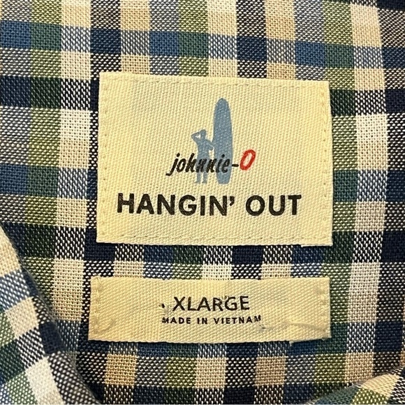 Johnnie O Yellowstone Shirt Plaid Button Down Laguna Blue Preppy Classic X Large - Picture 2 of 9